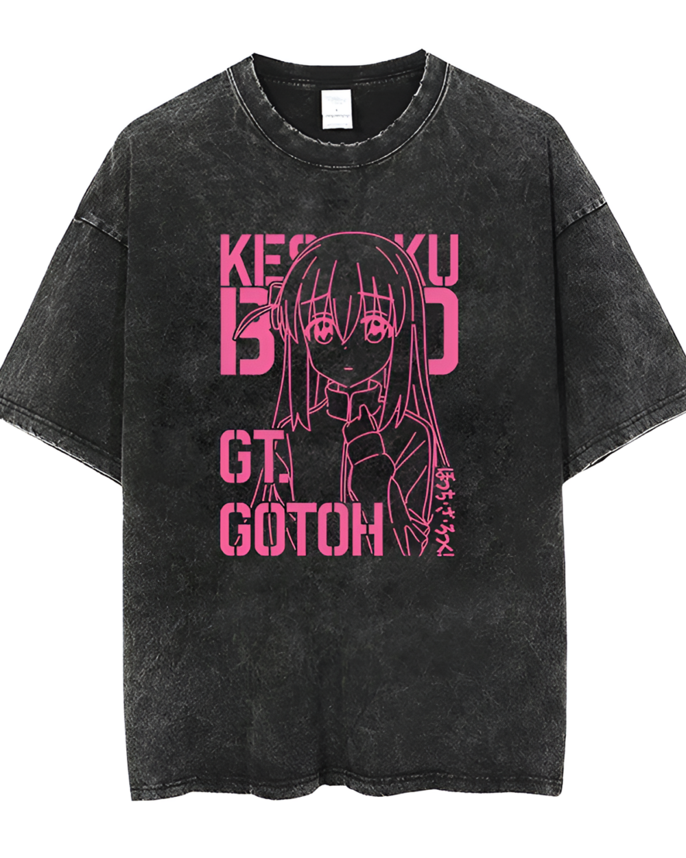 Anti-Social Club T-Shirt featuring Bocchi character. This distressed black Bocchi shirt is part of the Bocchi Collection.