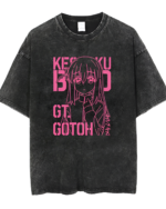 Anti-Social Club T-Shirt featuring Bocchi character. This distressed black Bocchi shirt is part of the Bocchi Collection.