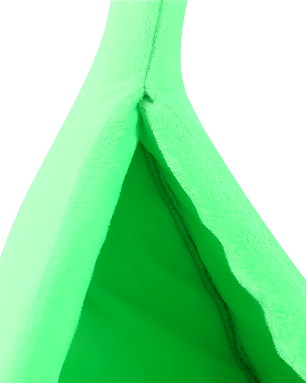 Close-up of a green Banana Cat Bed, a cute cat beds design.