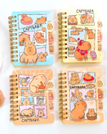 Set of Capybara Notebook Collection spiral notebooks featuring cute illustrations.