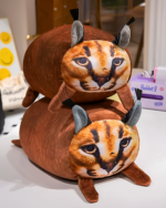 Chonky Big Floppa plushie, a brown stuffed animal with cat face details.