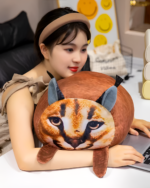 Close-up of a Chonky Big Floppa plushie, soft and plushie-like.