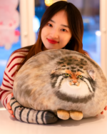 Chonky Realistic Palla's cat plush, a large, grey tabby stuffed animal with visible details.