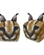 Two Cube Floppa plushies featuring a realistic image of Floppa the catfish.