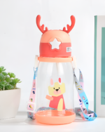 Deer Antler Water Bottle product photo Red variation Cute Deer Antler Water Bottle with handle and carrying strap.