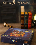Holo Magic City Building Set gift box with books and a lamp. Packaging includes a nighttime city scene design.