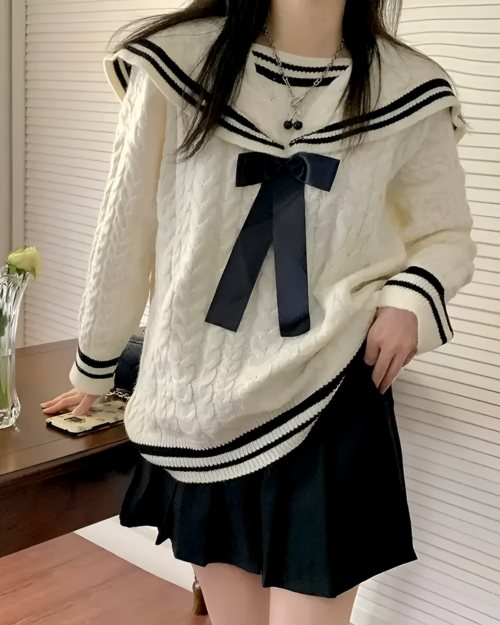 Knitted Sailor Sweater - Nanchatte Seifuku