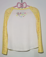 Mezzo Piano cake T-shirt, long sleeve yellow tee with a cake graphic print. Ideal for kids fashion.