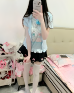 Model wearing a Necolon T-Shirt with Yume Kawaii aesthetic design.