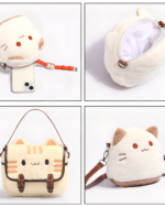 Neko plushie handbag shown as a cute, wearable plush pouch with a strap.