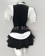 Black and white Ouji aesthetic dress set with vest and skirt.