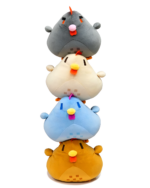 Stack of Stardew Chicken Plush - Pixel Collection plush toys in various colors.