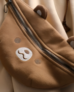 The Bear Hoodie - Harajuku Aesthetic featuring a brown bear face design with a zipper closure.