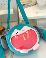 The Incredible Miku plush bag, a soft, teal crossbody bag with a Miku plush design.