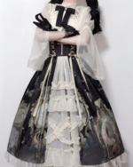 Victorian-Style Gothic Lolita dress featuring layered ruffles and lace details.