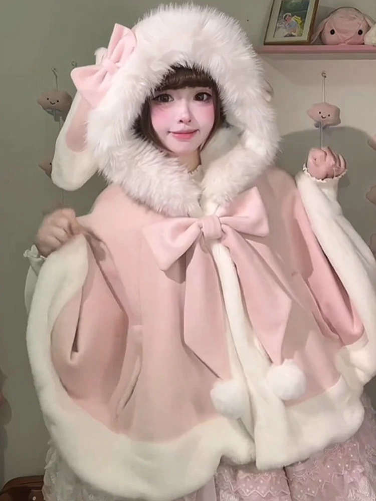 Fluffy Bunny Hooded Cloak word2