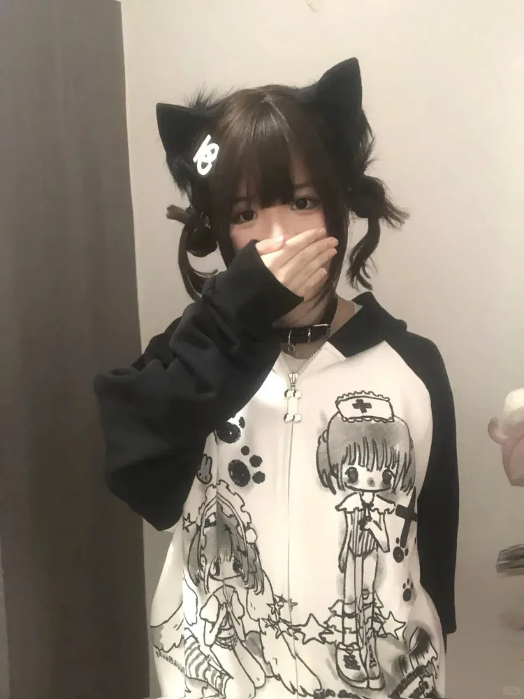 Dark Puppy Girl Hoodie - Yami Kawaii Aesthetic word3