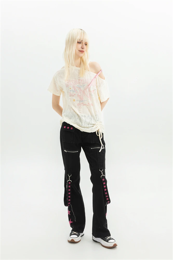 Riot Star-Strap Cargo Pants - Y2K Aesthetic word2