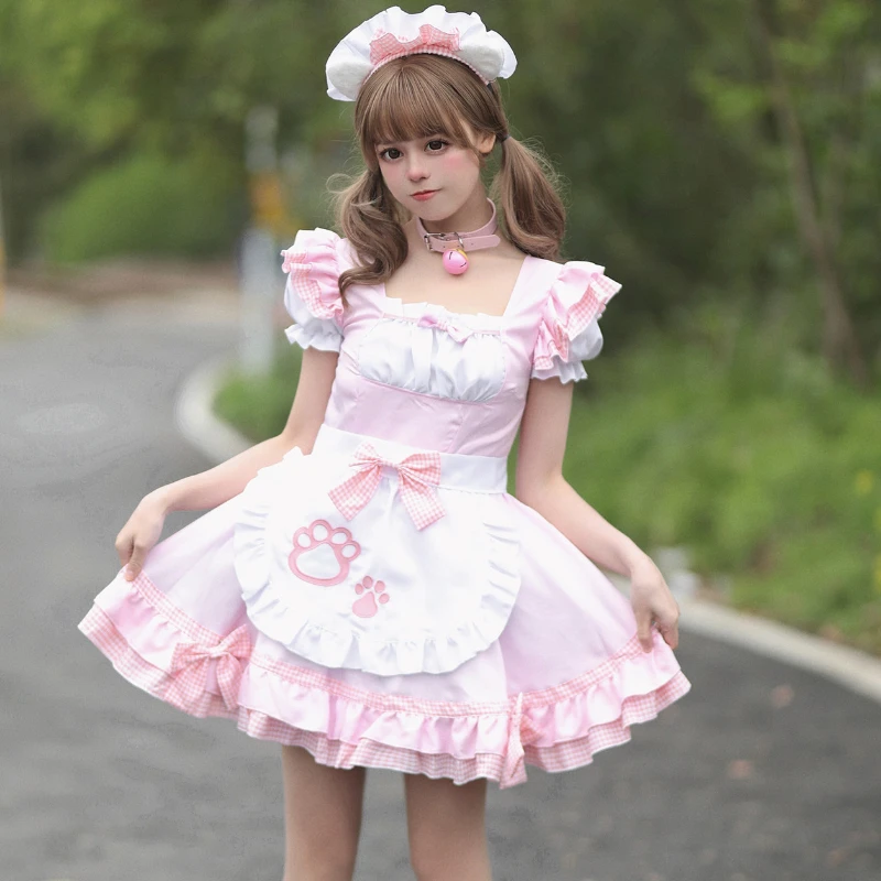 Soft Girl Maid Dress - Paw Prints Edition word2