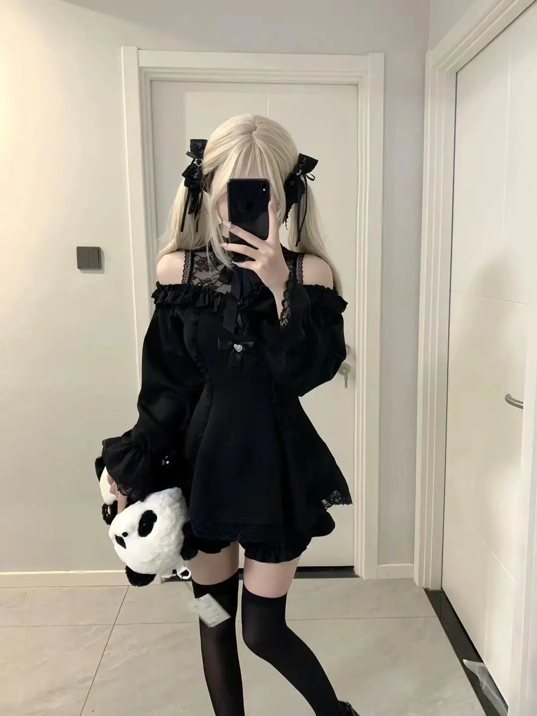 Bowed Mini Dress - Gothic Lolita Aesthetic word1