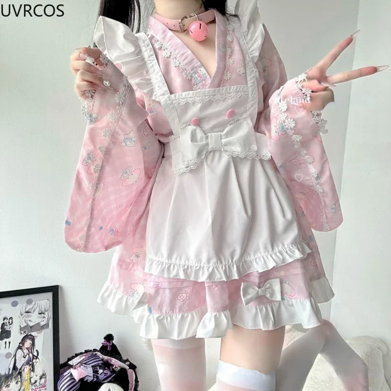 Kawaii Lolita Style Ruffled Maid Dress word1