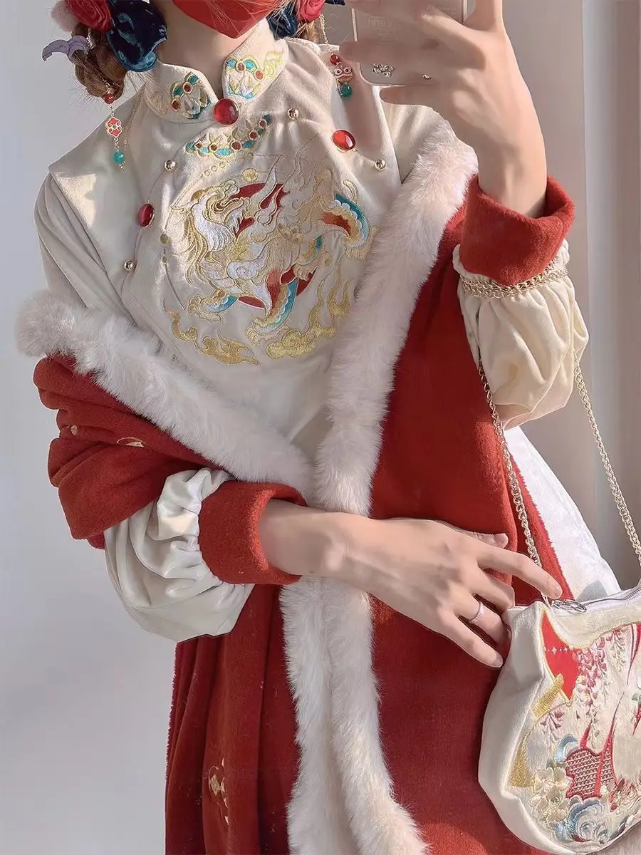 Red Qipao Dress - Qi Lolita Aesthetic word2