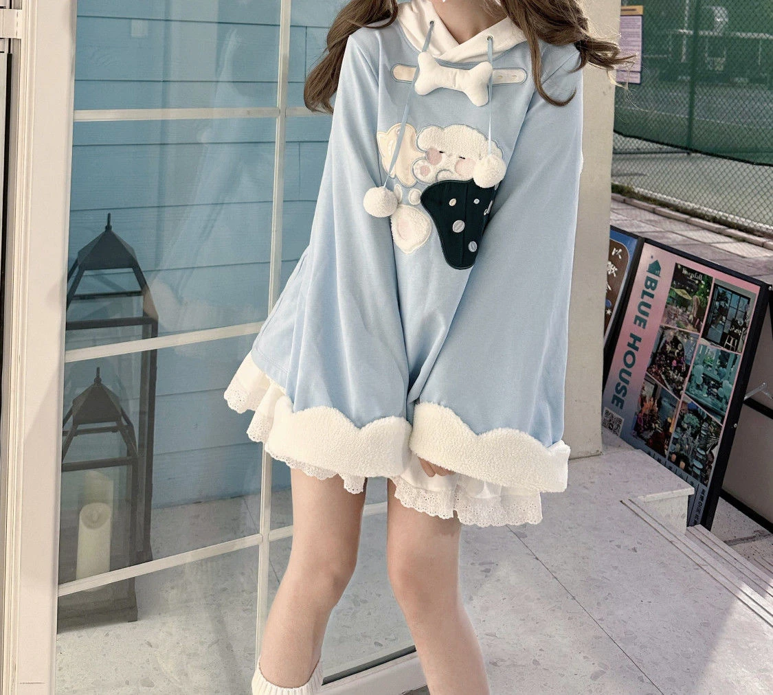 Loose Hooded Sweatshirt - Jojifuku Aesthetic word2