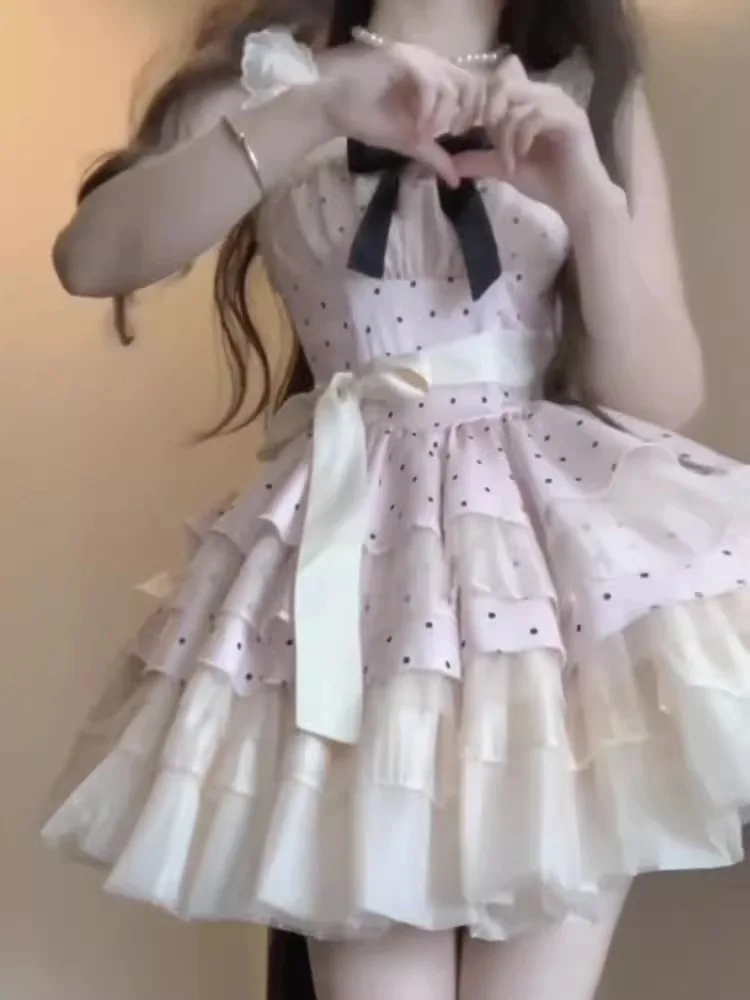 Polka Dotted Ruffled Dress - Hime Lolita Aesthetic word2
