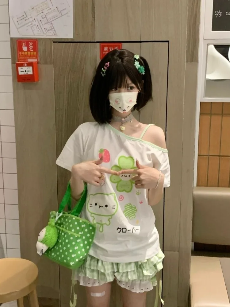 Yotsuba Neko T-Shirts - Jojifuku Aesthetic word3