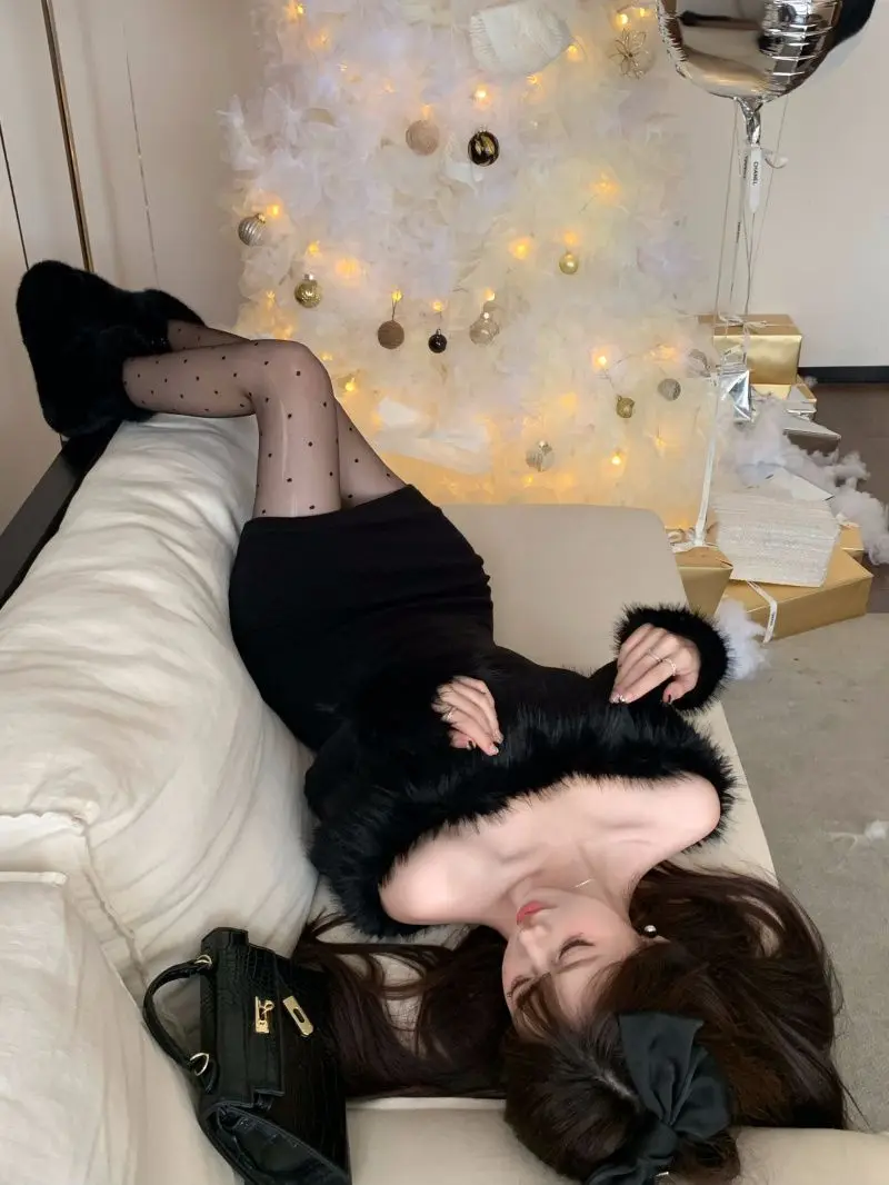 Plush One-Piece Christmas Dress word2