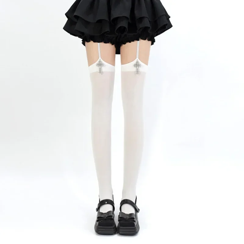 Suspender Cross Socks - Gothic Lolita Aesthetic word1