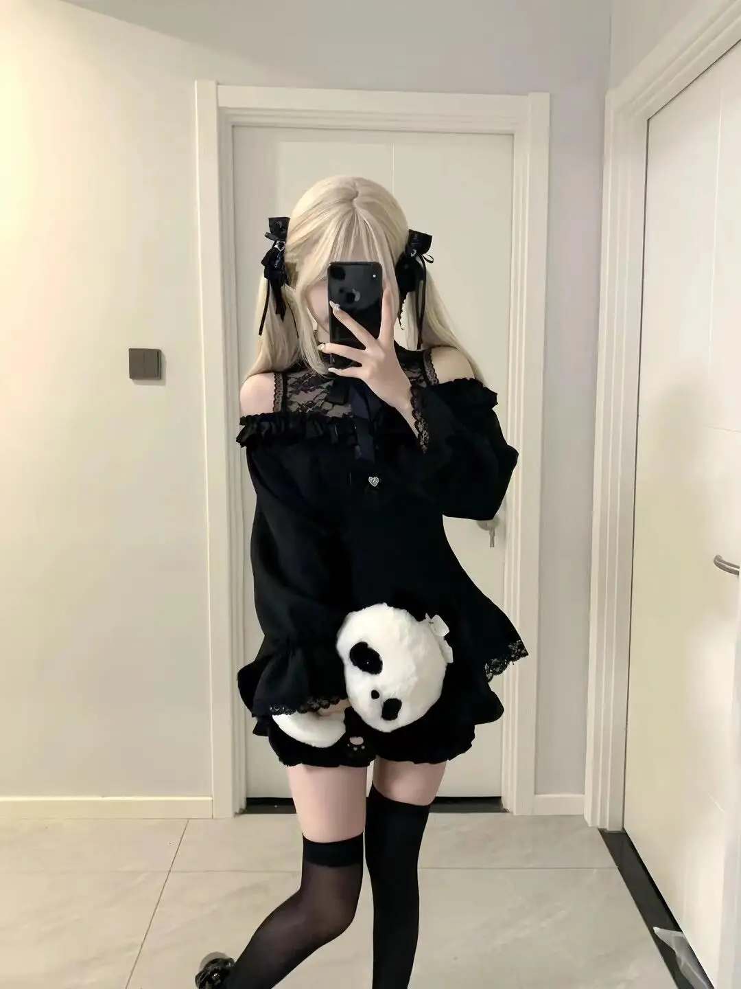 Bowed Mini Dress - Gothic Lolita Aesthetic word1