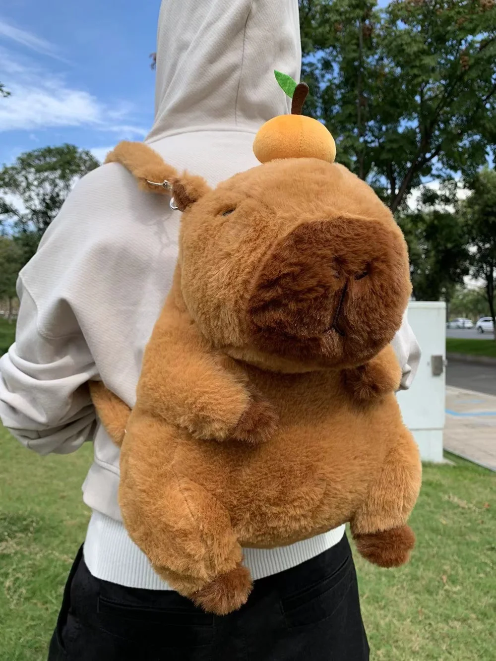 Capybara Plush Backpack word2