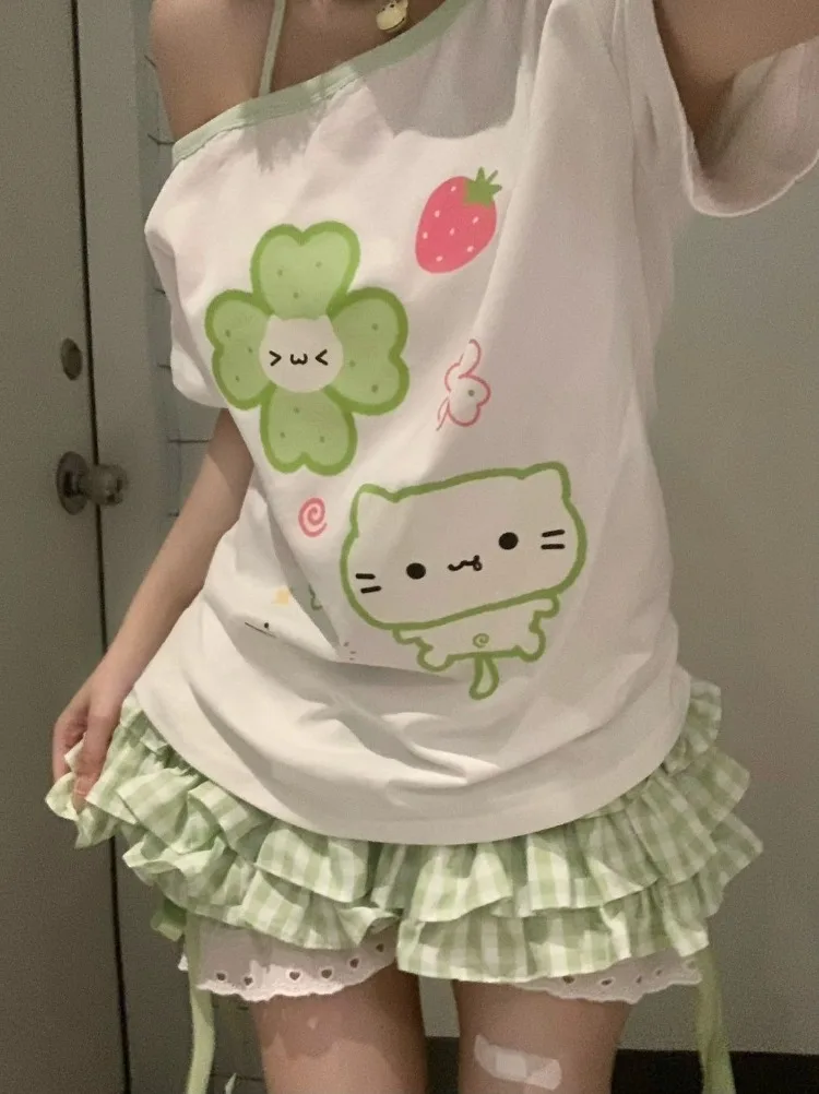 Yotsuba Neko T-Shirts - Jojifuku Aesthetic word3