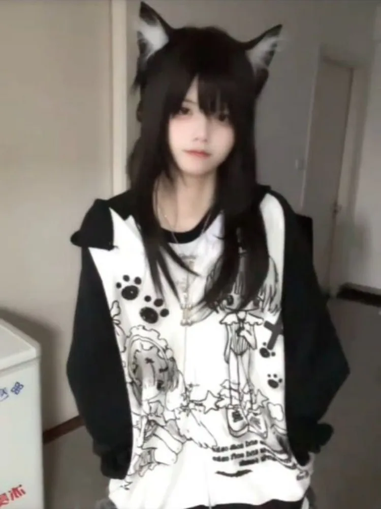 Dark Puppy Girl Hoodie - Yami Kawaii Aesthetic word3