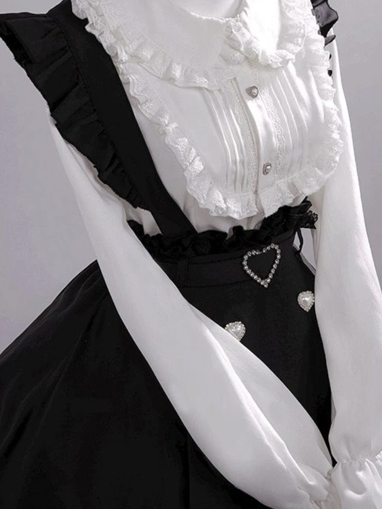 Noir Pearl Pinafore Coord - Jirai Kei Aesthetic word2