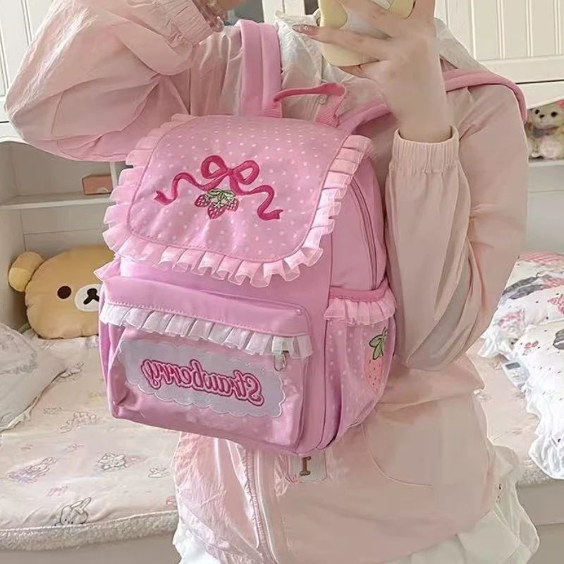 Pink Strawberry Backpack - Jojifuku Aesthetic word1