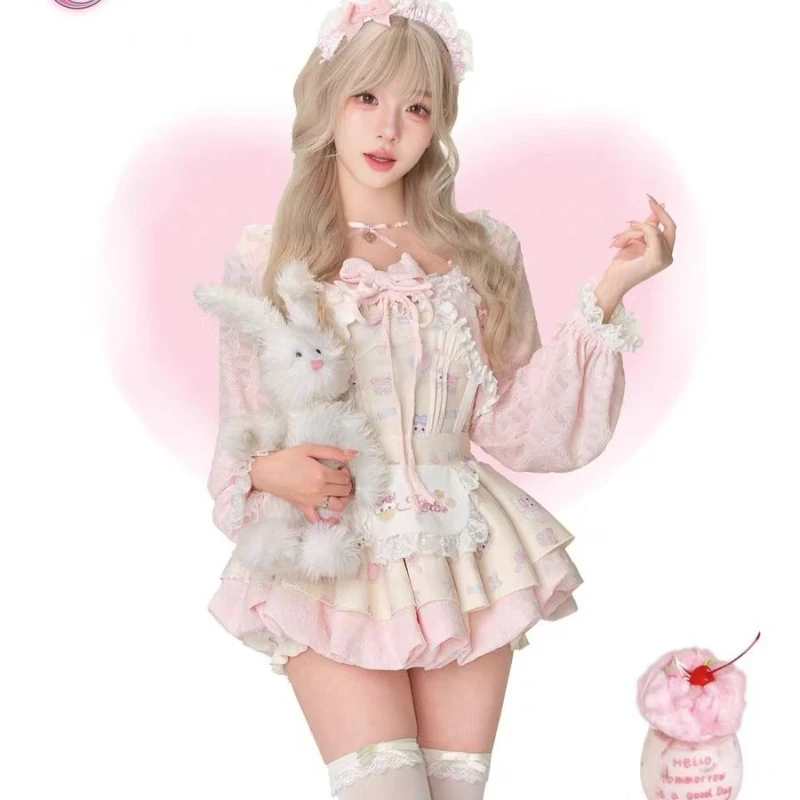 Sweet Lolita Style 3 Piece Set - Bunny Tea Edition word1