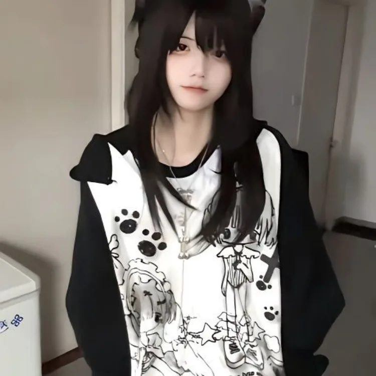 Dark Puppy Girl Hoodie - Yami Kawaii Aesthetic word3