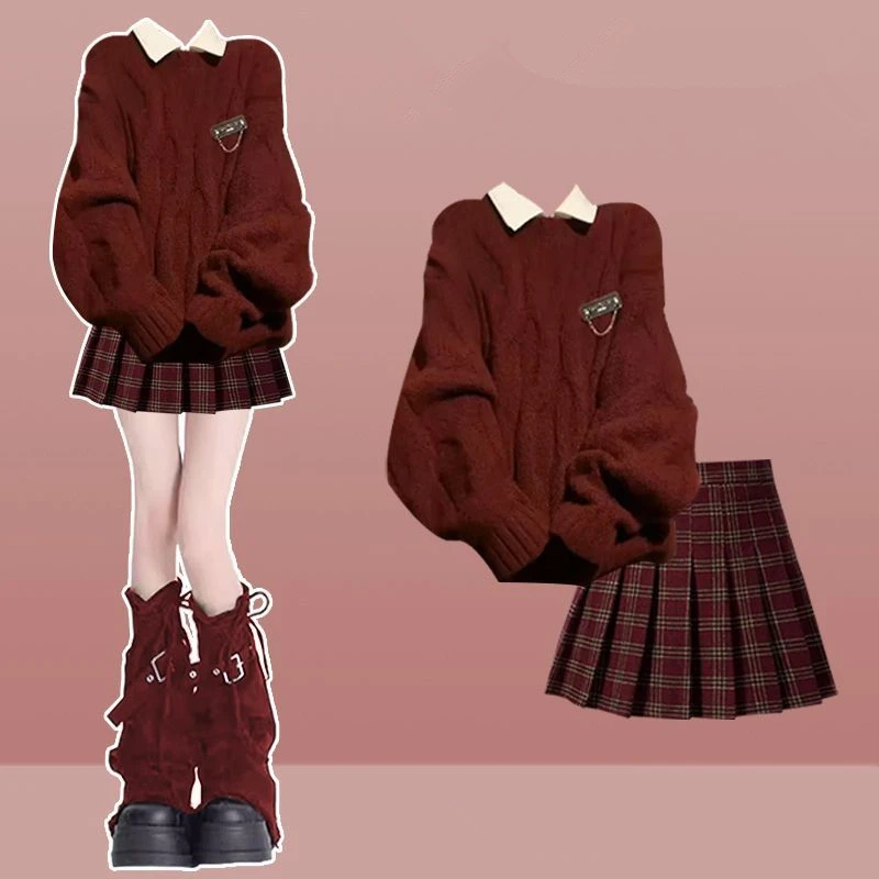 Autumn Red Set - Preppy Aesthetic word1