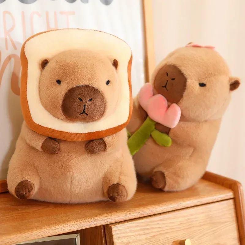 Kawaii Capybara Plushies - Bread & Flower Edition word3