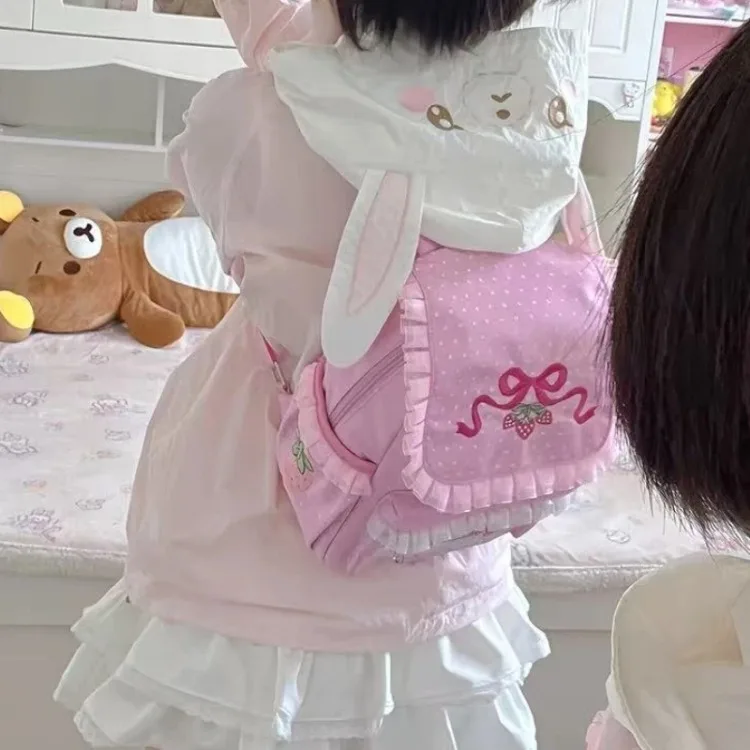 Pink Strawberry Backpack - Jojifuku Aesthetic word1