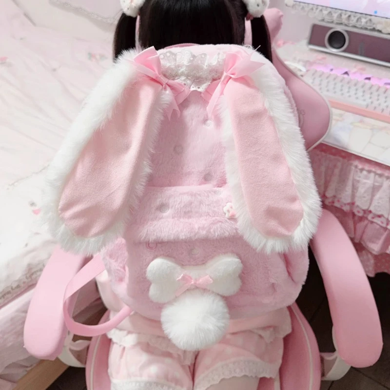Fluffy Rabbit Eared Backpack - Jojifuku word3