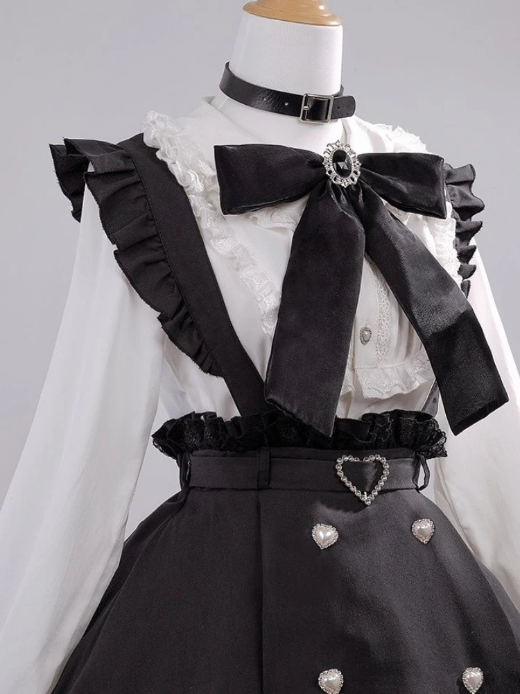 Noir Pearl Pinafore Coord - Jirai Kei Aesthetic word2