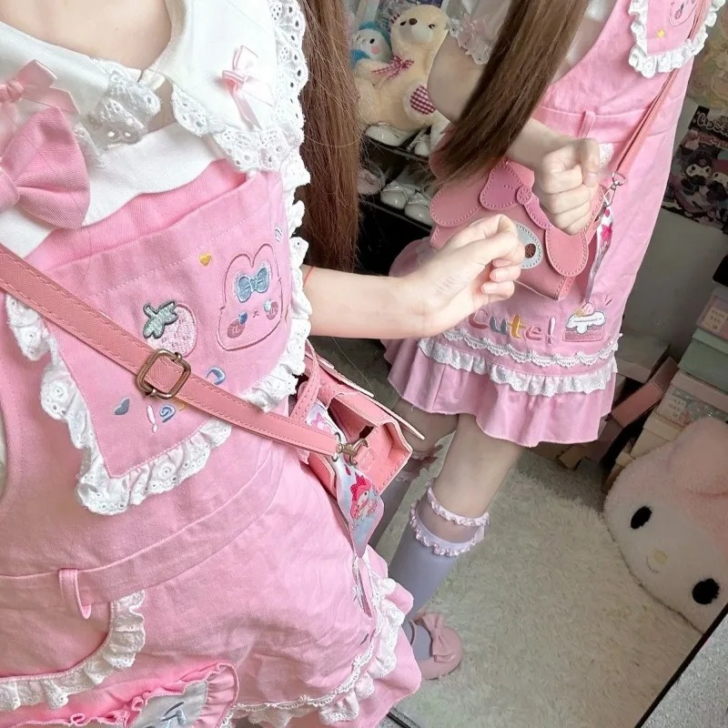 Pink Strawberry Mini Dress - Jojifuku Aesthetic word3