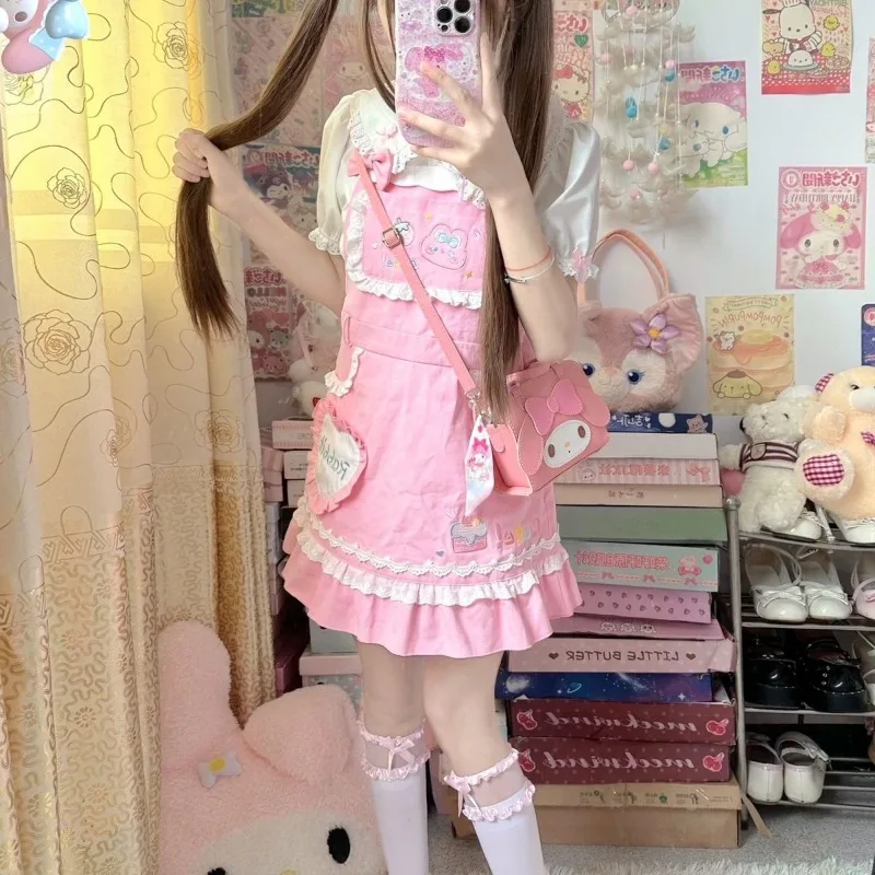 Pink Strawberry Mini Dress - Jojifuku Aesthetic word3