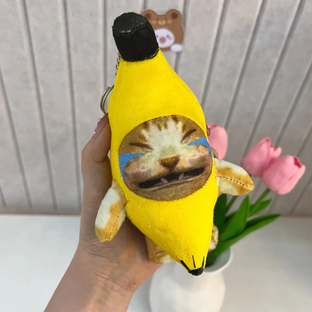 Crying Banana Cat Bag Charm word2