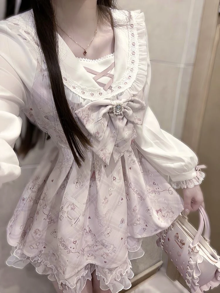 Kawaii Pink Hime Lolita Dress word3
