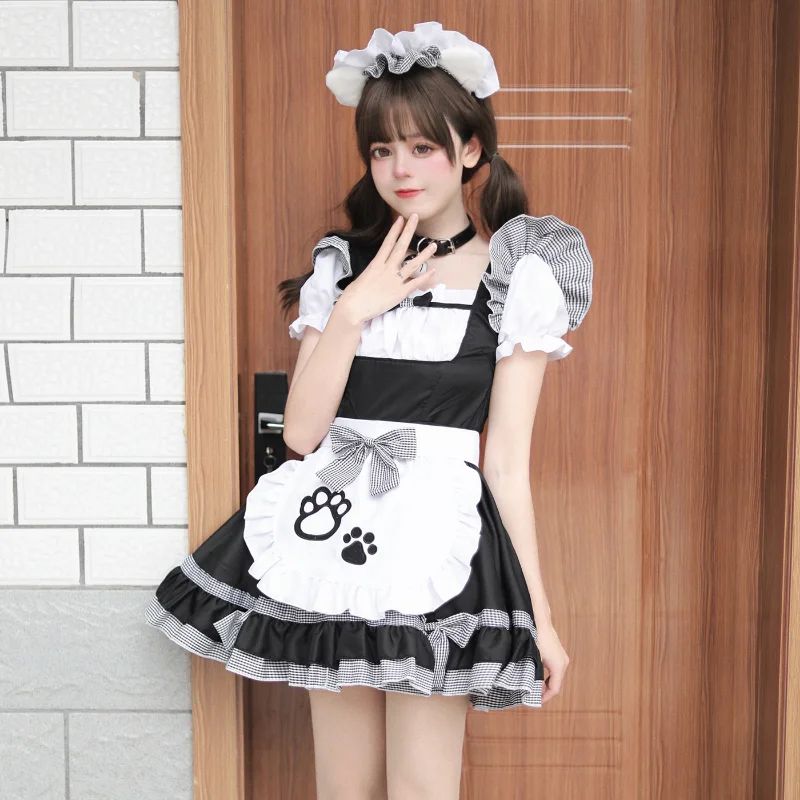 Soft Girl Maid Dress - Paw Prints Edition word2