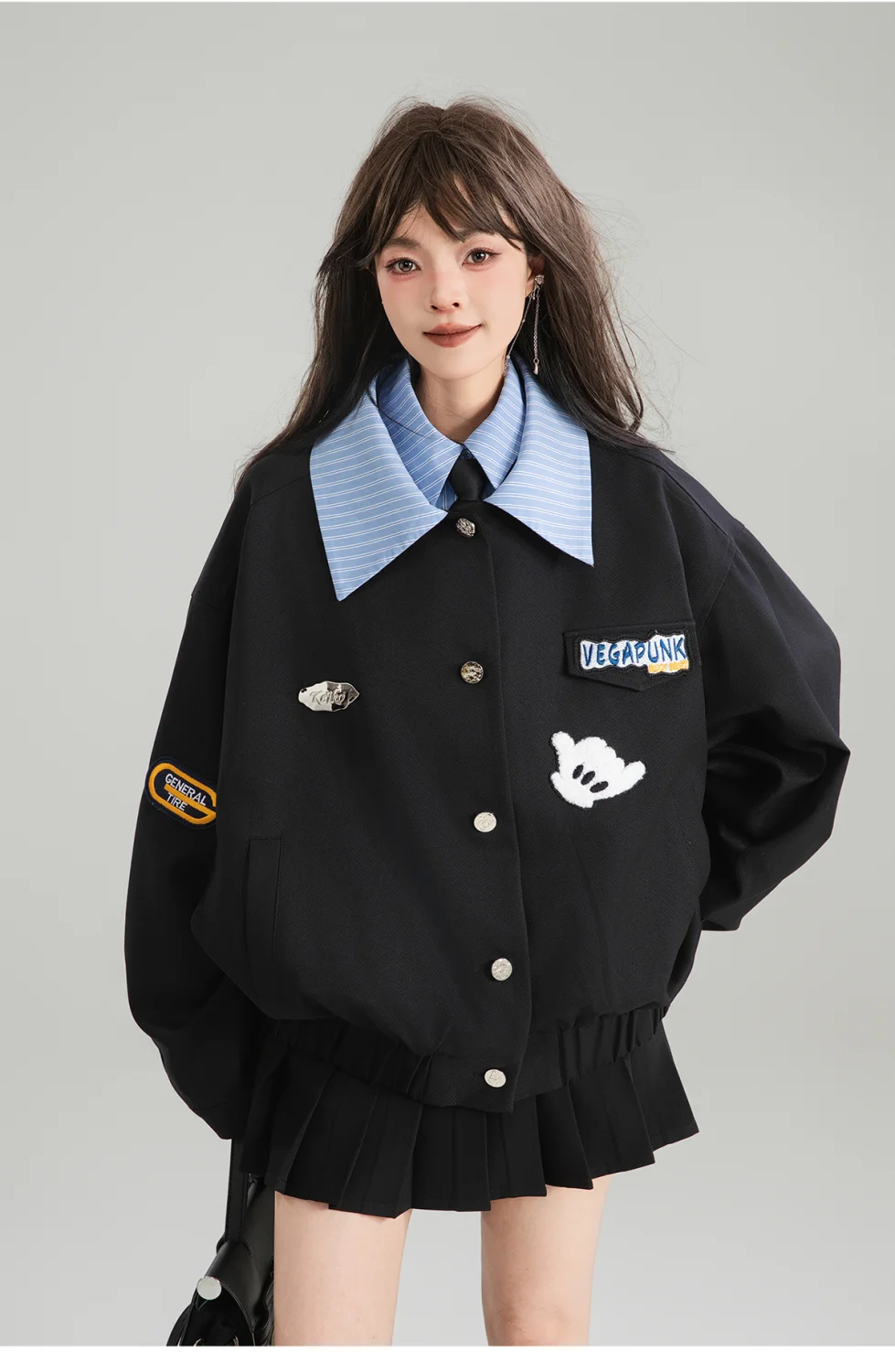 Patchy Jacket - Preppy Aesthetic word1